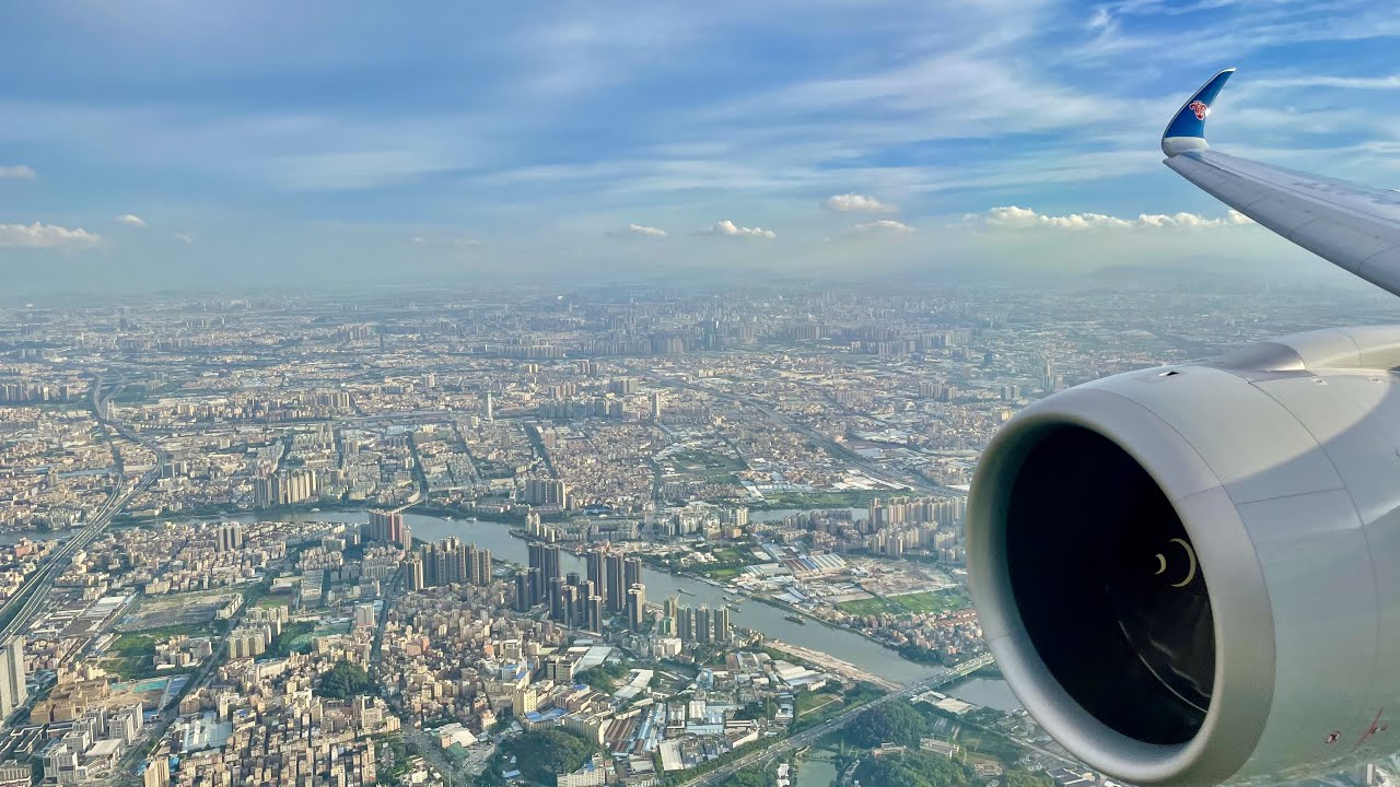 China Southern Airlines A350-900 Landing in Guangzhou Baiyun Airport