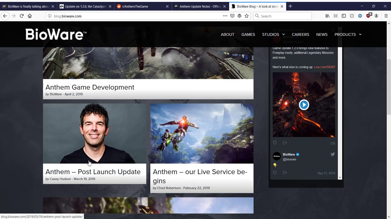 Anthem gets an update (of a Cataclysm delay) after 22 days of silence