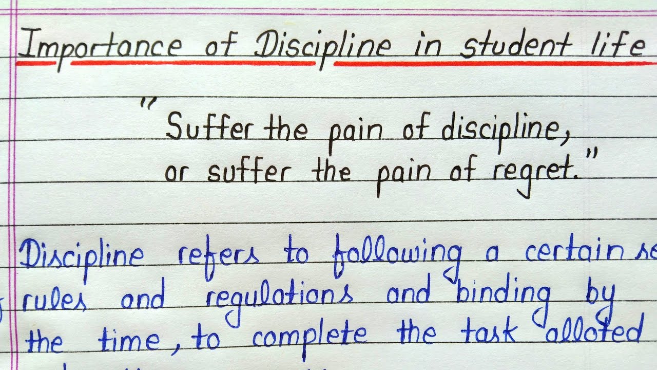 Importance of discipline in student life essay