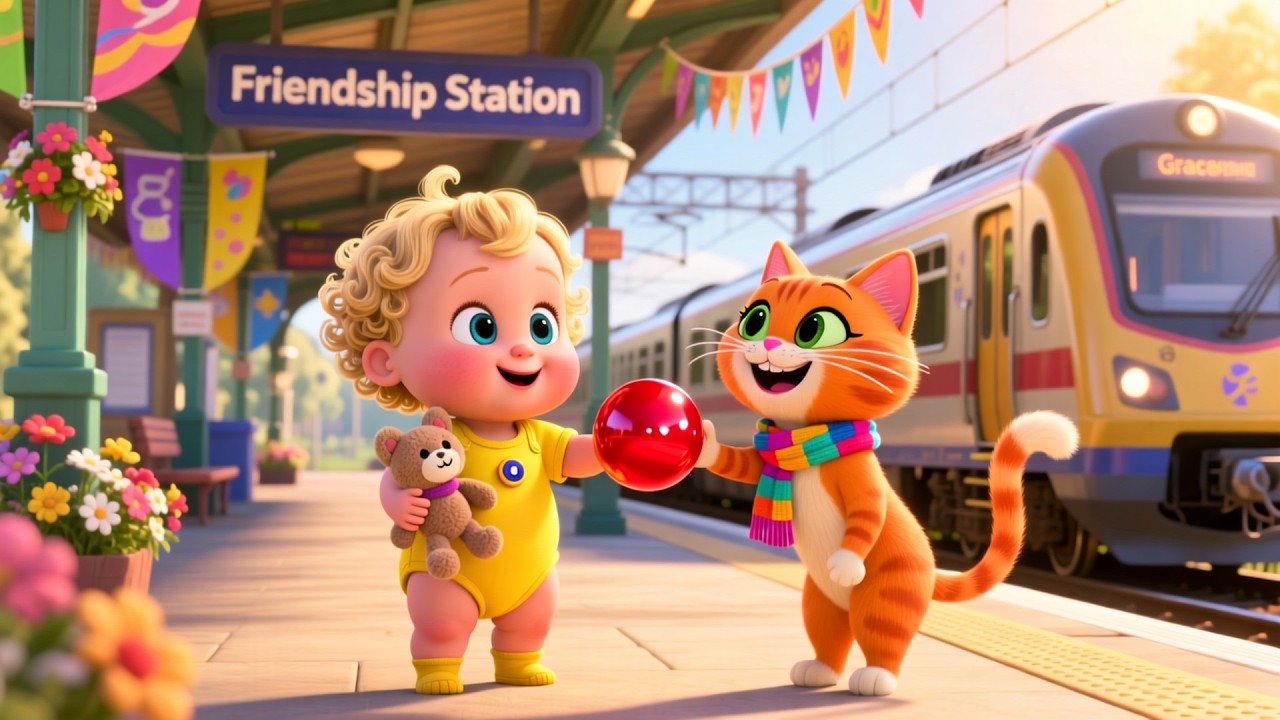 Sunny Yard Train Boom | Fun Train Song for Kids | Bright Outdoor Adventure Rhyme