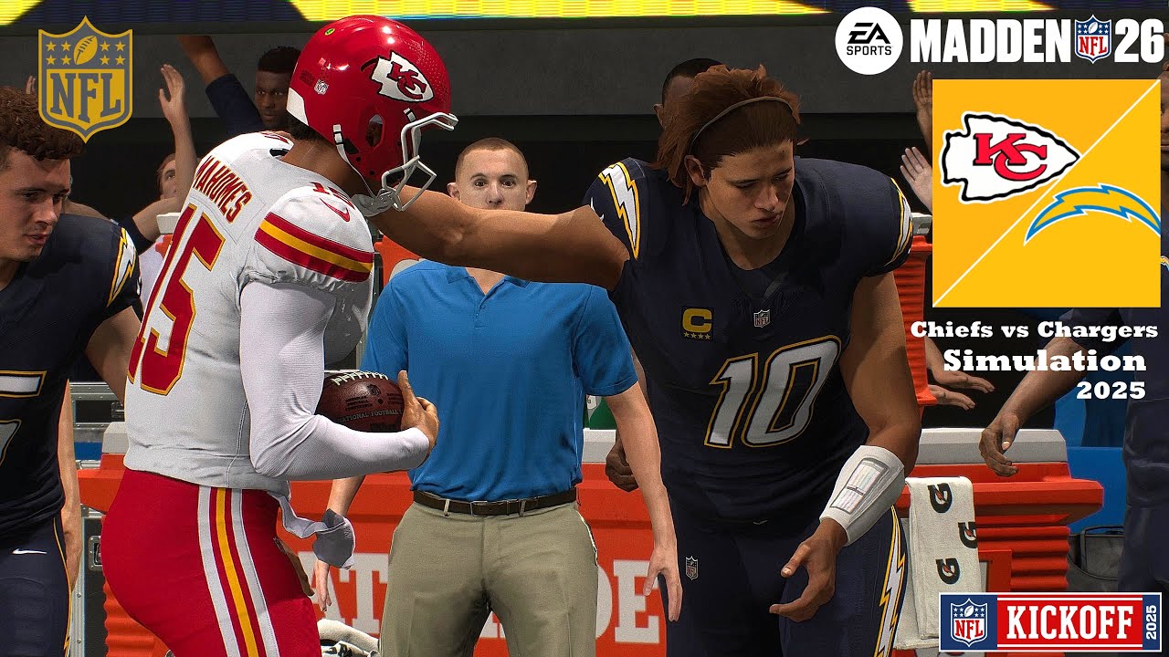 Madden 26 Game Play Kansas City Chiefs vs Los Angeles Chargers 2025 Full Simulation - PS5 PRO