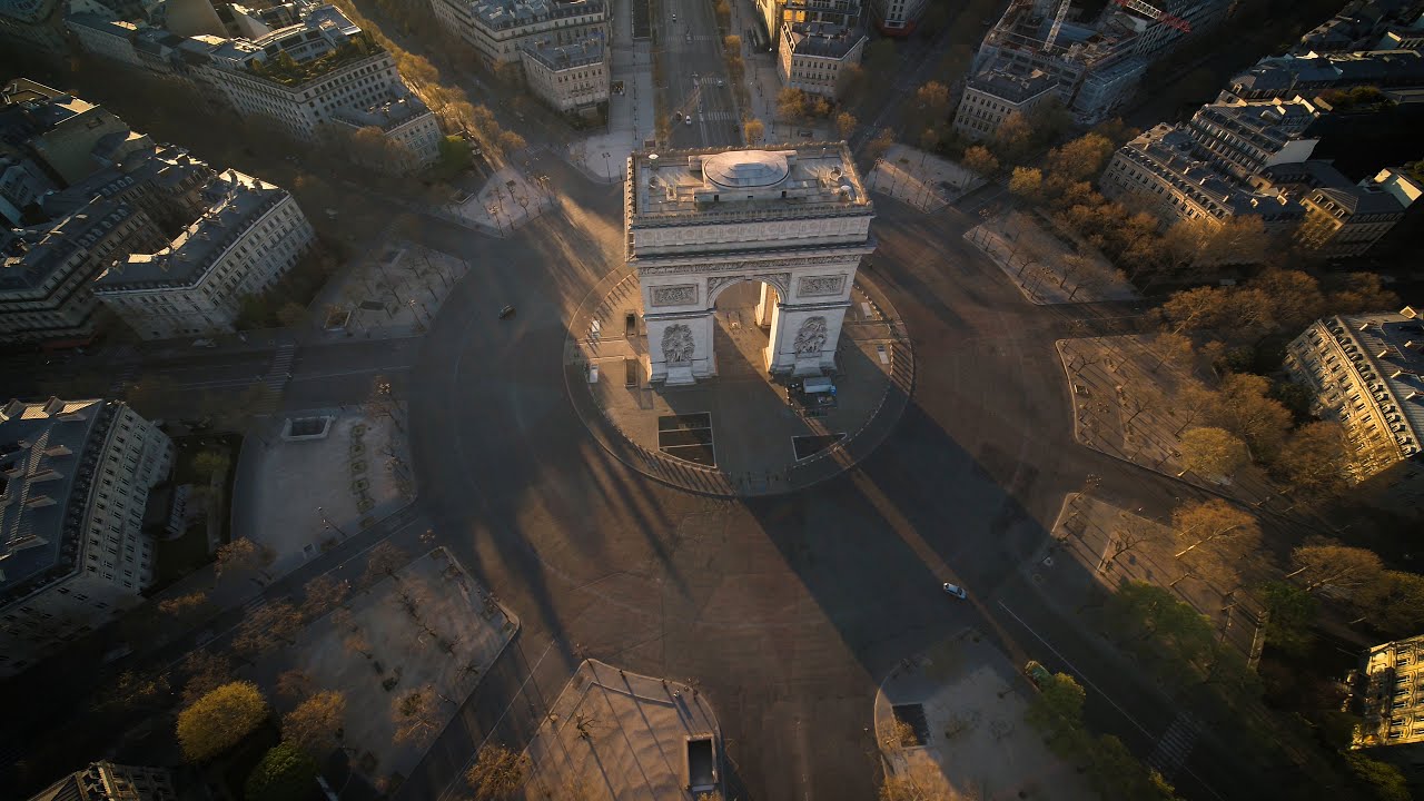 Paris COVID-19 Lockdown by drone - le confinement à Paris vu du ciel