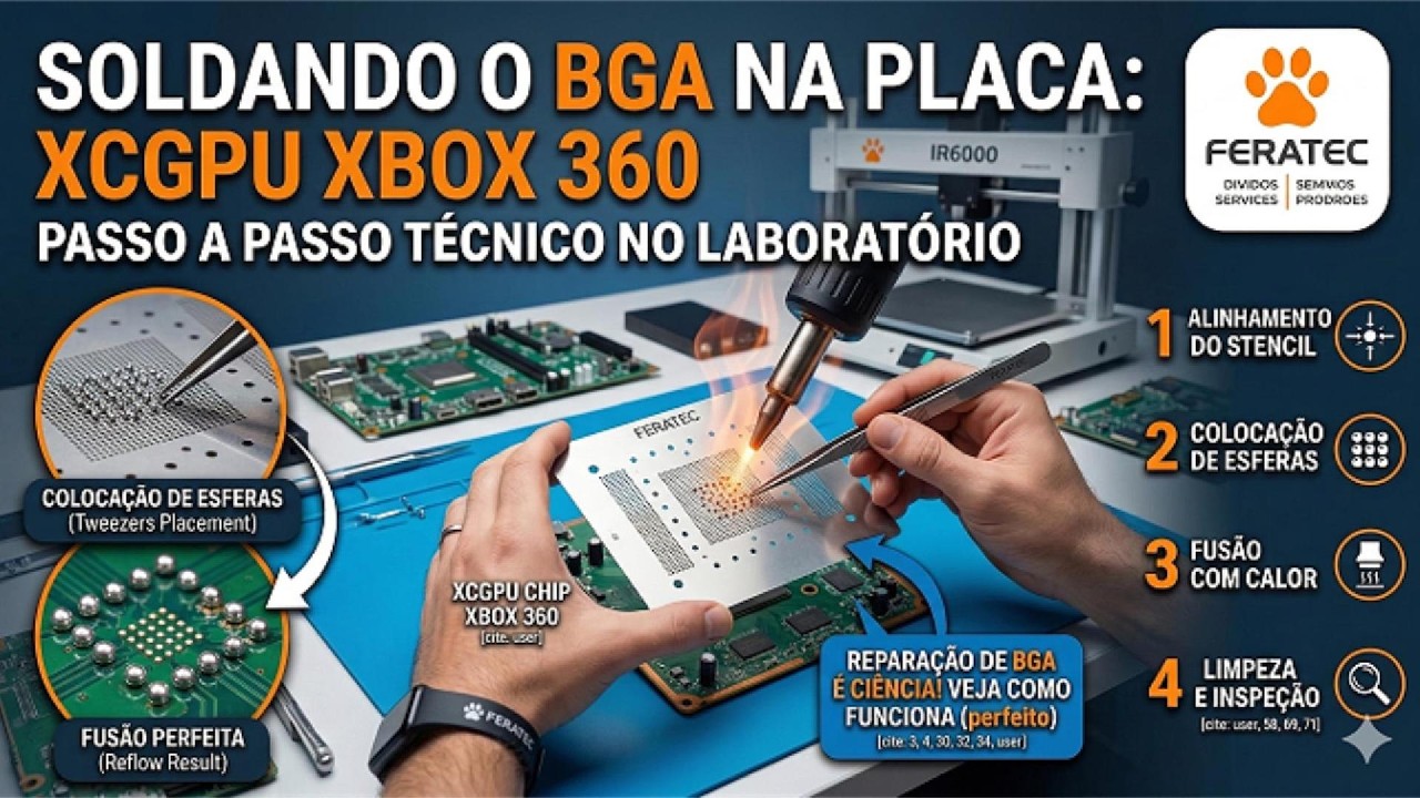 Curso de BGA na Prática: Dominando a IR6000 | Feratec - Soldando  chip na placa e finalização.