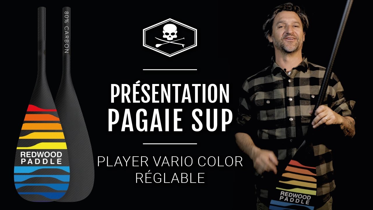 Présentation pagaie réglable PLAYER VARIO COLOR de stand up paddle Redwoodpaddle
