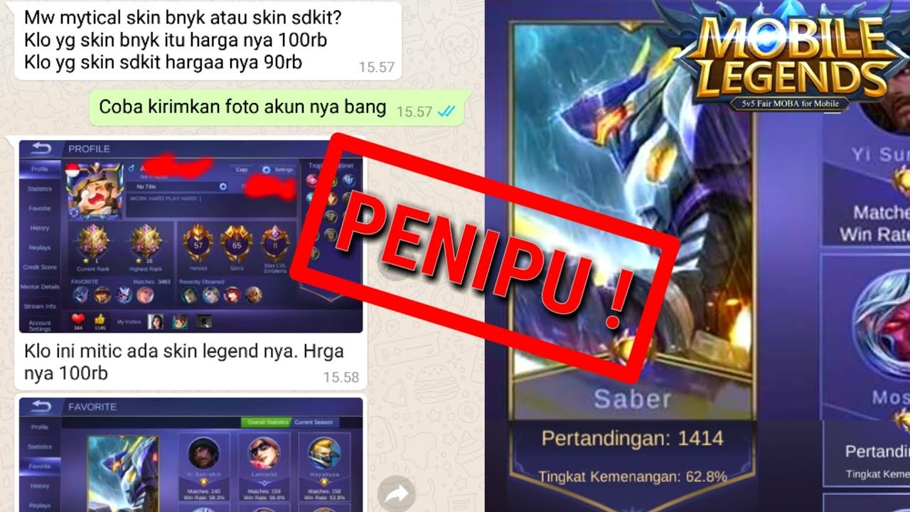 CIRI CIRI PENIPU JUAL BELI DI MOBILE LEGENDS