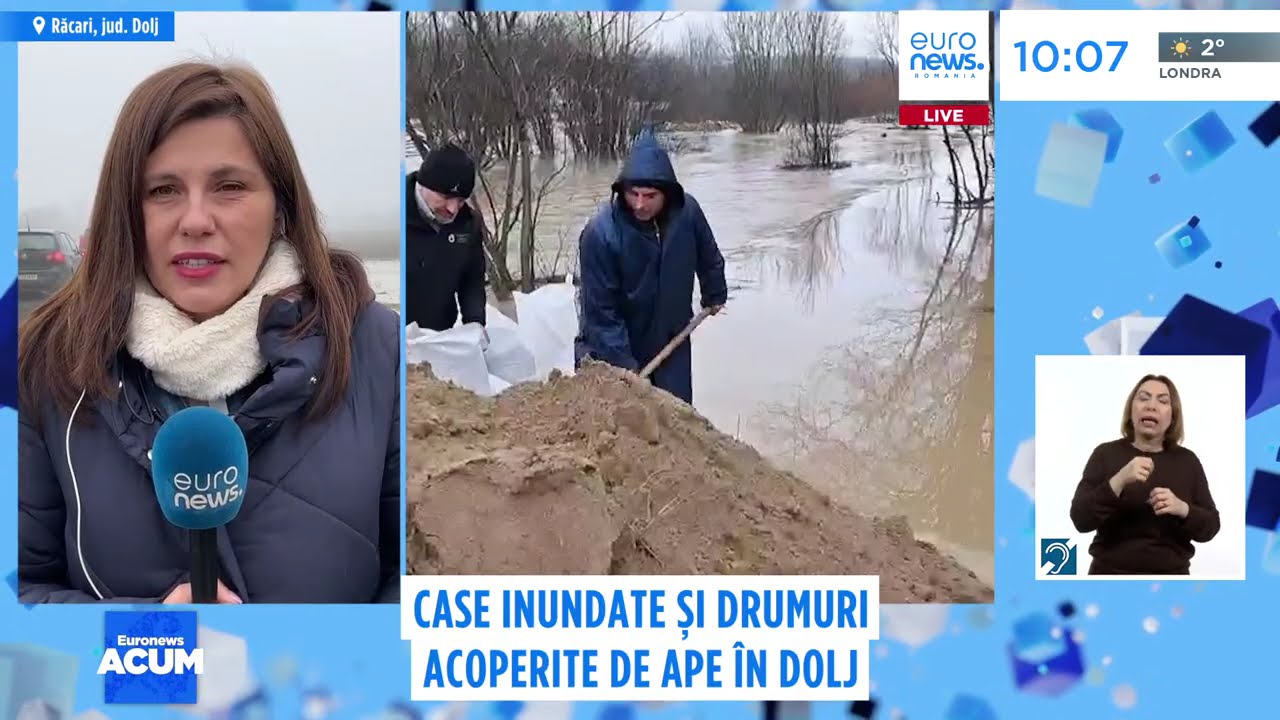 Case inundate și drumuri acoperite de ape în Dolj