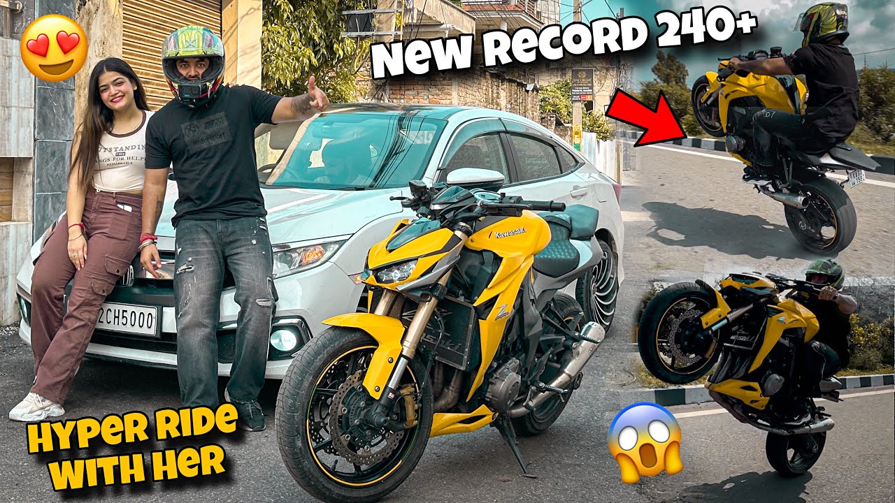 New Whellie Record🥵240 Kmph || Hyper Ride With Her😍|| Fastest Whellie Ever😱