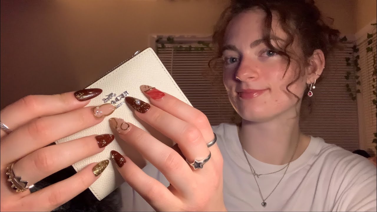 ASMR relaxing long nail tapping (whispered)