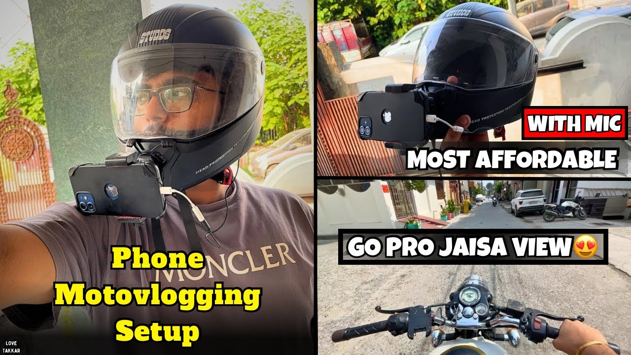 Most Affordable Phone Motovlogging Setup🏍️ || How To Mount Mobile On Helmet📱