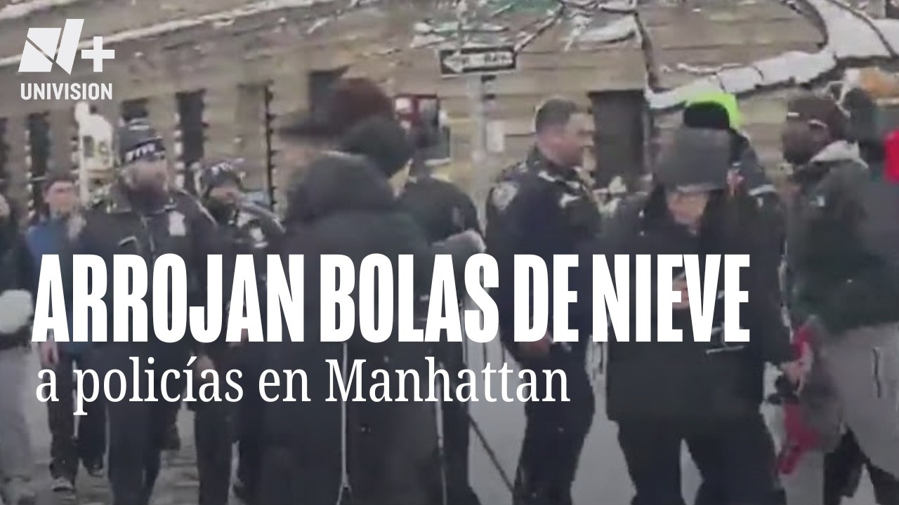 Oficiales del NYPD son agredidos con bolas de nieve en Washington Square Park