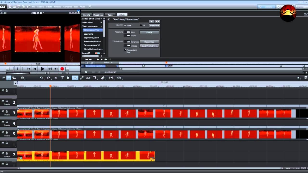 Magix Video Deluxe MX - tutorial schermi in movimento