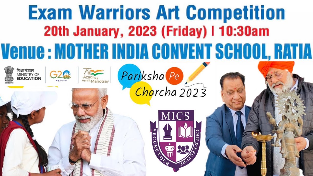PARIKSHA PE CHARCHA 2023 At Mother India Convent School, Model Town, Ratia, Haryana