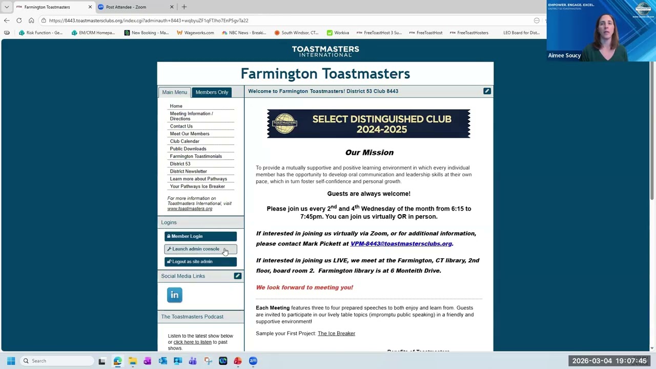 FreeToastHost (FTH) Club Website Training