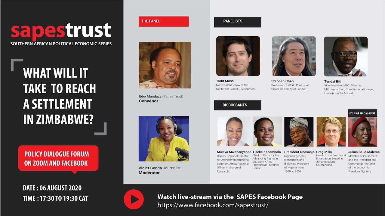 Sapes Trust Online Policy Dialogue Series - What will it take to reach a Settlement in Zimbabwe?