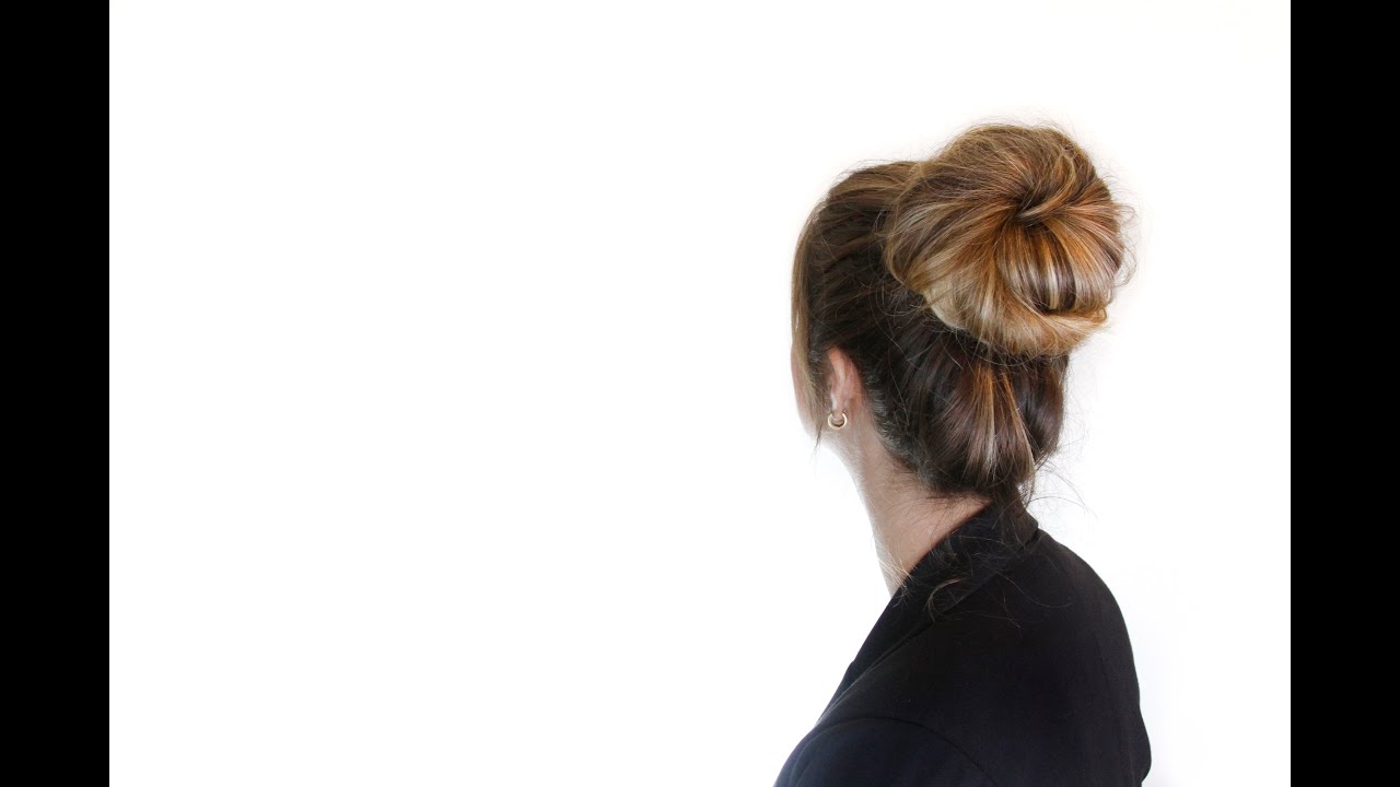 Como hacer un moño grande sin dona de cabello