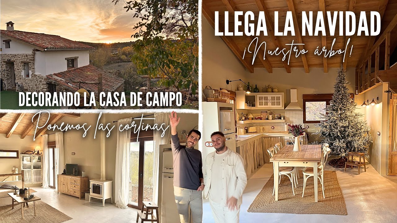 DECORACI&Oacute;N de NAVIDAD en CASA DE CAMPO 🌲 &Aacute;RBOL de 3 METROS 😱 PONEMOS LAS CORTINAS 😍 Nuevos APLIQUES💡