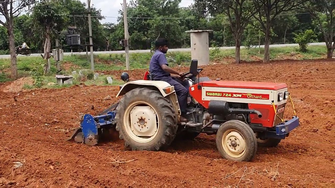 #swaraj 724 xm orchard rotavator demo (24 blade)