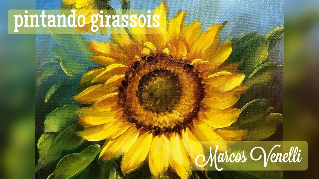 PINTURA DE UM LINDO GIRASSOL / PINTURA PASSO A PASSO COM EFEITO 3D / TUTORIAL DE PINTURA DE GIRASSOL