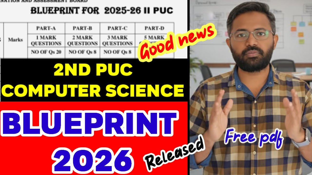 2nd PUC Computer Science Blueprint for Annual Exam 2026 Karnataka board 
