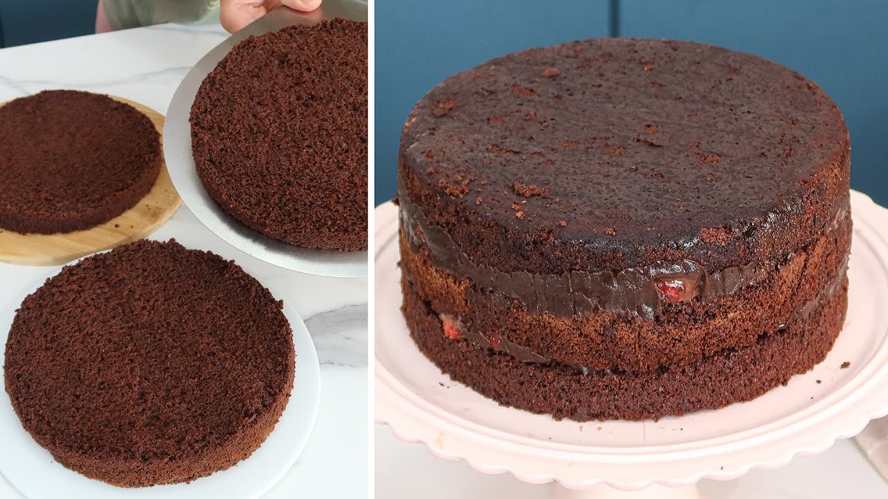BOLO DE CHOCOLATE PROFISSIONAL PARA ANIVERSÁRIO  | MASSA CHIFFON DE CHOCOLATE