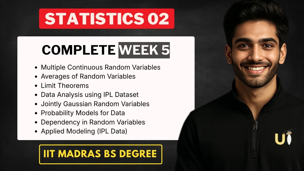 Complete Statistics 02  Week 5 + Question Practice | IIT Madras BS Degree