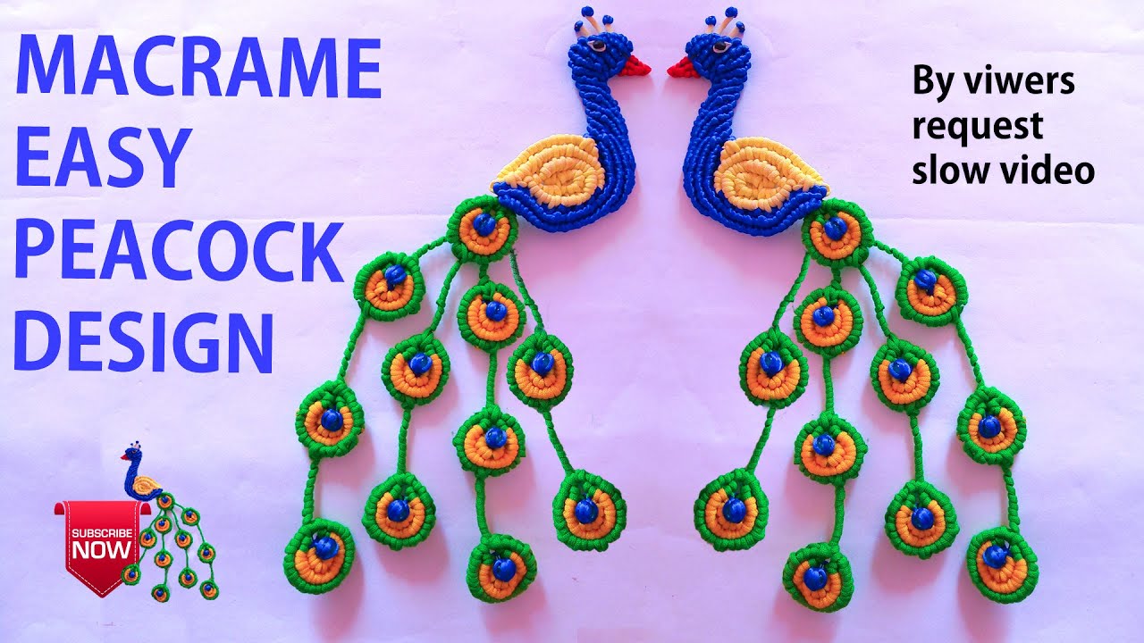macrame peacock🦚/diy macrame easy peacock design in slow video/macrame 🦚 peacock new design tutorial