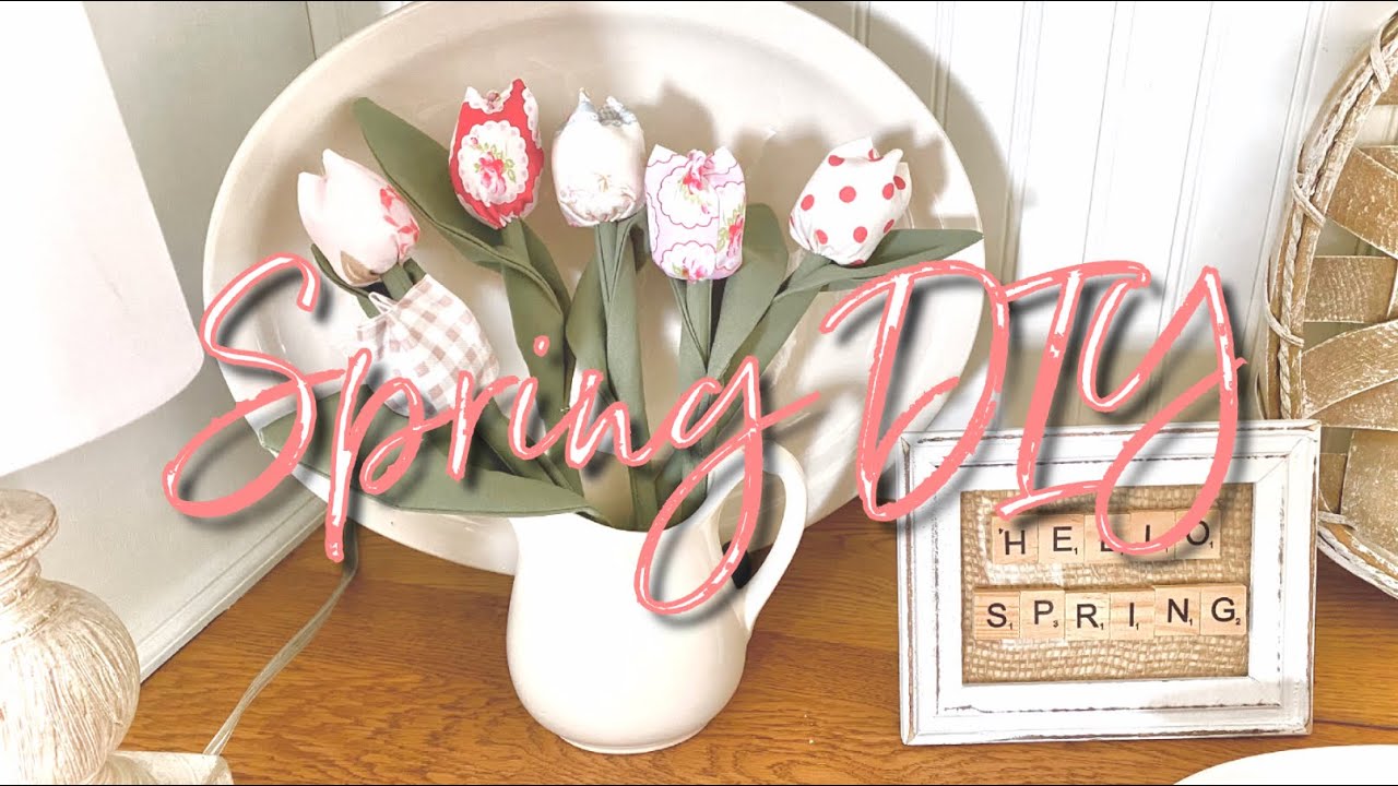 Sew farmhouse Spring decor Diy Create fabric tulips