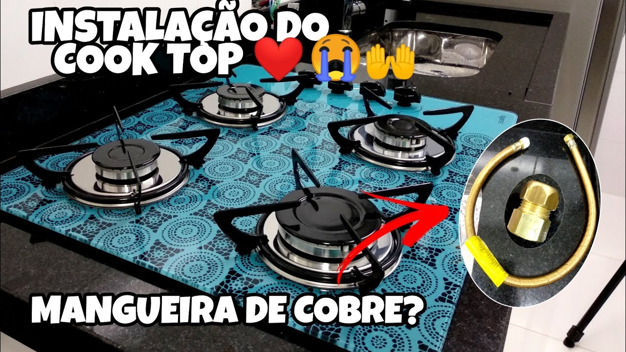 INSTALAÇÃO DO COOKTOP DEPOIS DE 9 MESES DE CASADOS, ELE 😭 DE EMOÇÃO | PASSO A PASSO, MANGUEIRA E+❤️