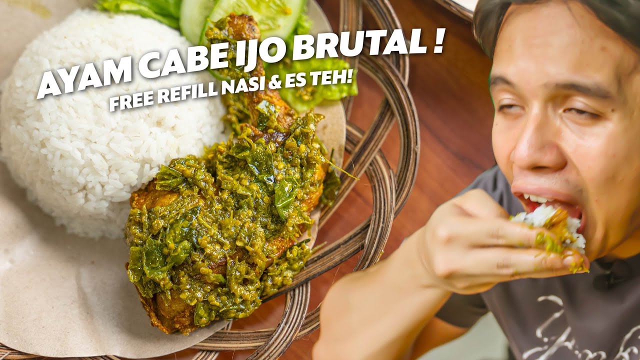 GOKIL! AYAMNYA SAMPE KETUTUPAN CABE IJO! DI SINI FREE REFILL SAMPE KENYANG COY!