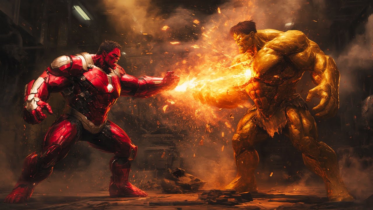 Red Hulk vs Gold Hulk | Final Showdown in the Furnace