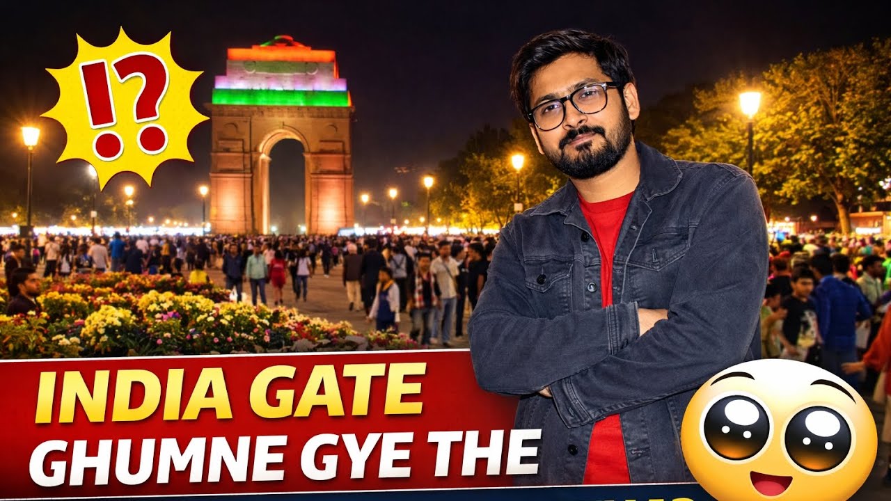 India gate with friends in Night time 