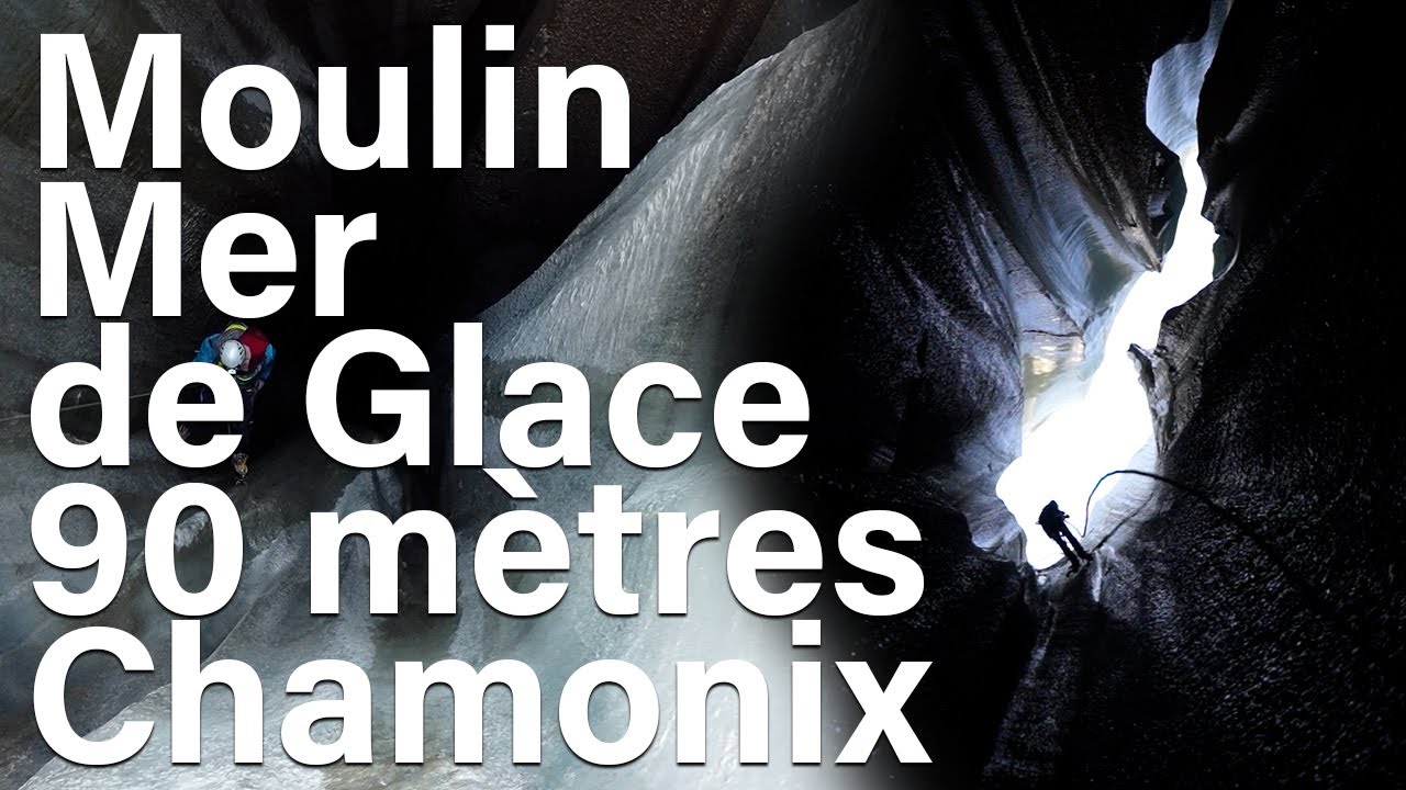 Moulin de la Mer de Glace 80/90 m. vertical  novembre 2020 Montenvers Chamonix Mont-Blanc alpinisme