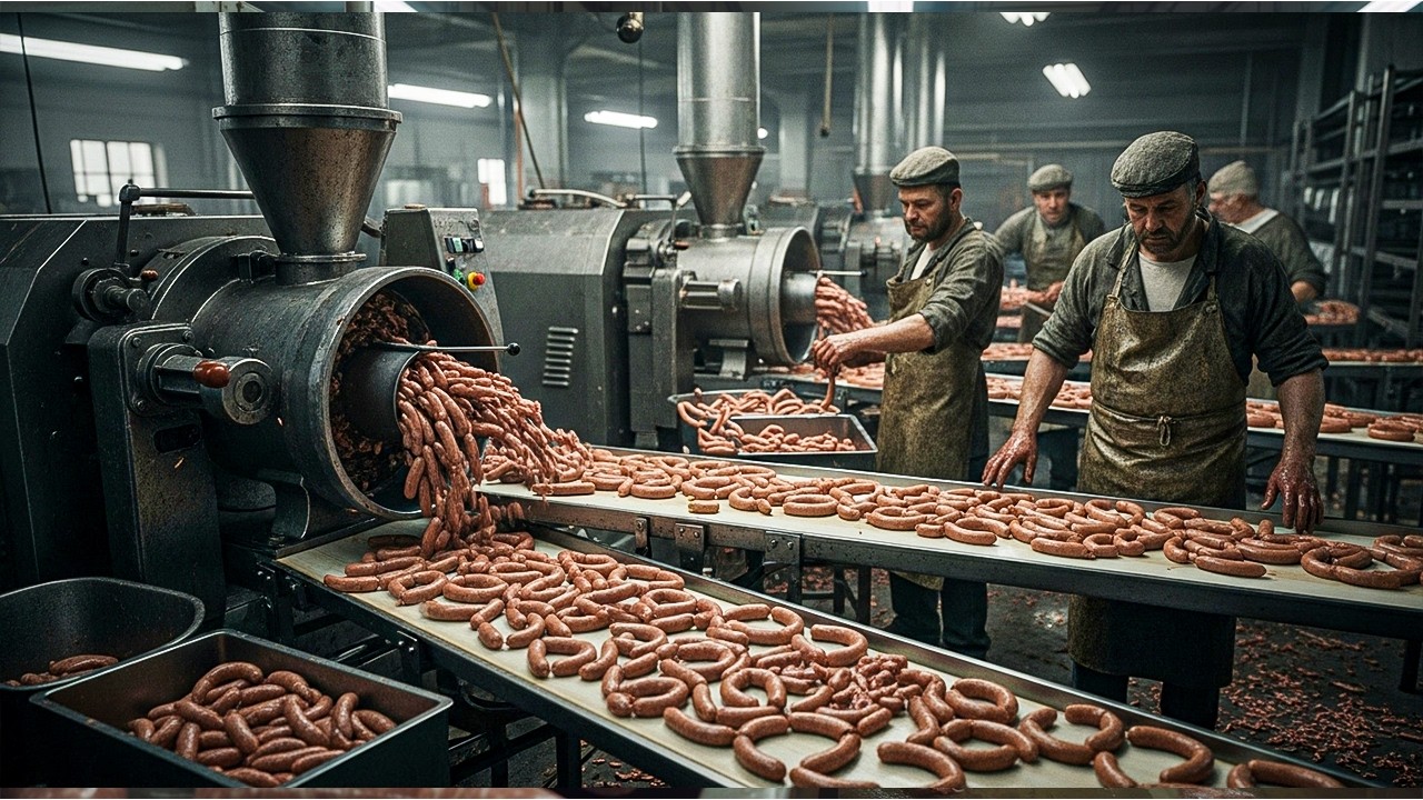 كيف يتم إنتاج السجق داخل المصنع &ndash; Sausage Factory