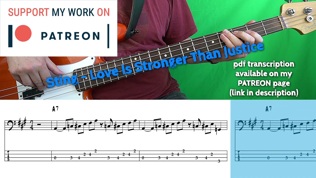 Sting - Love Is Stronger Than Justice (Bass cover with tabs)