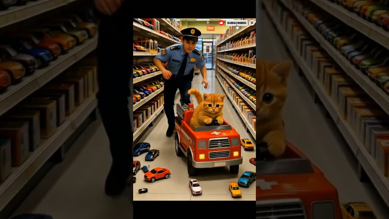 Unexpected Hero! 🐱🚒 Cute Cat Mira&rsquo;s Fire Truck Rescue Saves a Boy&rsquo;s House! ❤️🔥 #Shorts