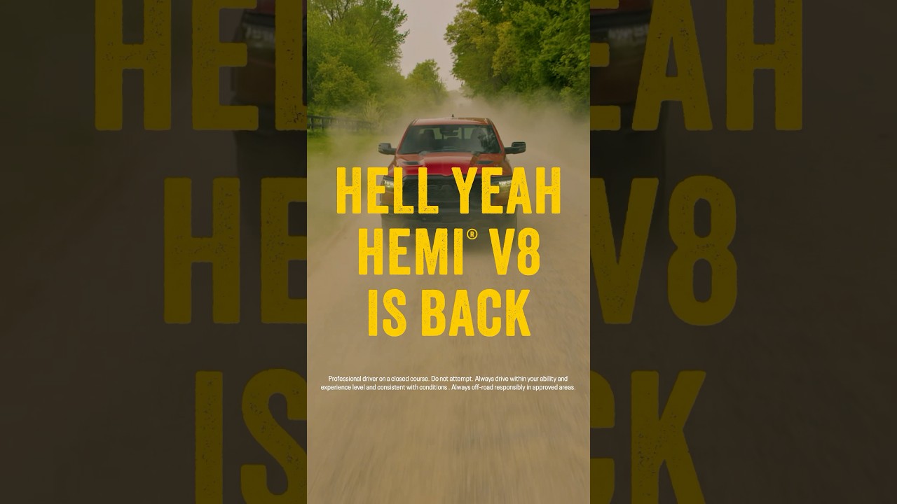 2 horns, 8 cylinders. The HEMI&reg; V8 engine is back in Ram Trucks.