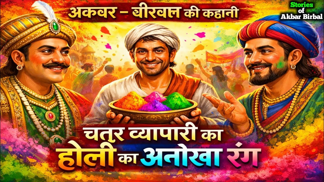 चतुर व्यापारी का होली का अनोखा रंग, अकबर बीरबल की कहानी Akbar Birbal ki kahaniyan, Stories of Birbal