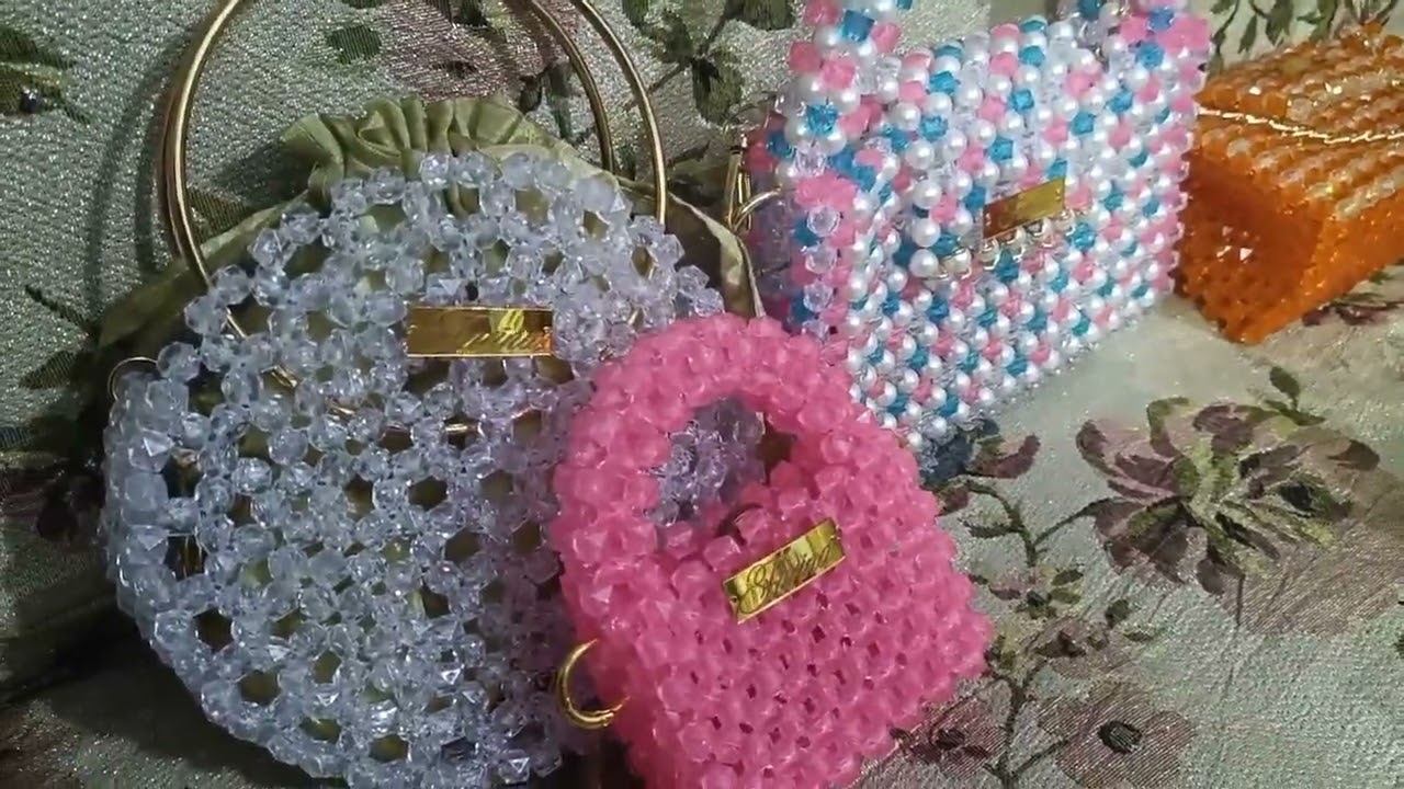 BEADS BAGS COLLECTION 😍GLASS CRYSTALS AND ACRYLIC BEADS 