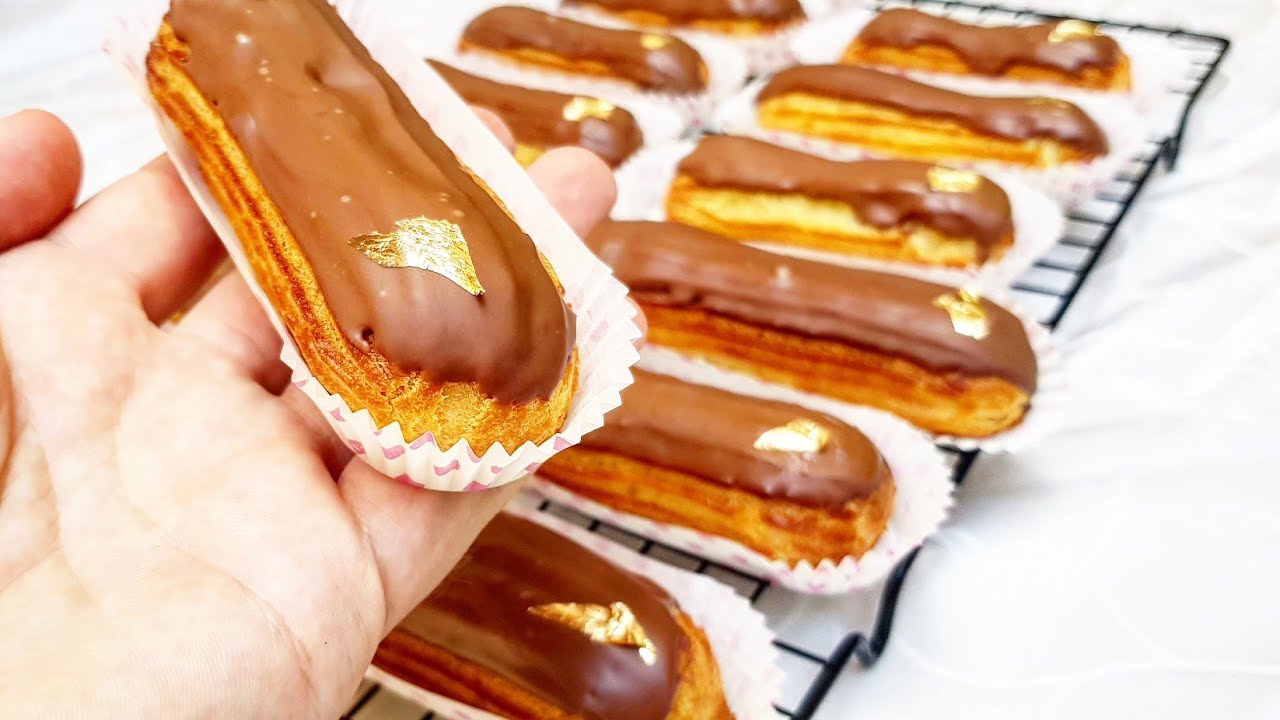 إكلير المحلات الفخمة .. بعجينة الشو الناجحة بمقادير مضبوطة و متوفرة في كل بيت !!! les éclairs