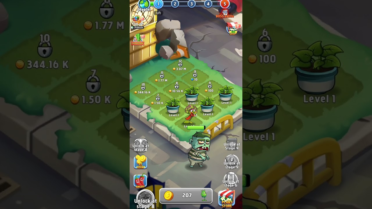 Merge Plants &ndash; Monster Defense 🐱&zwj;👤 Level 1 🚨 Gameplay Walkthrough 🍀 #merge #mergeplants #monster