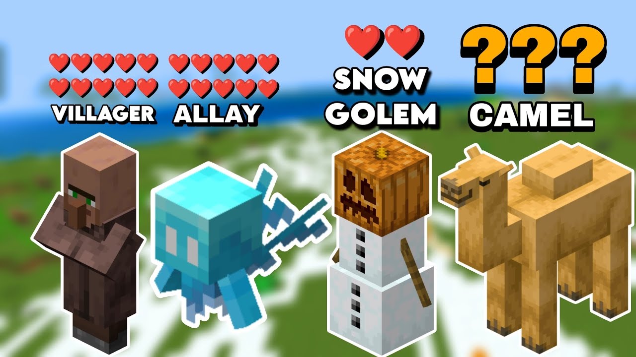 Minecraft All passive mobs and their Hp using by MORPHING BRACELET 