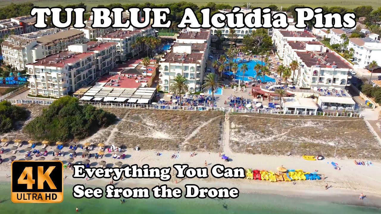 TUI BLUE Alcudia Pins Mallorca, Playa de Muro, Alcudia from Drone in 4K Majorca