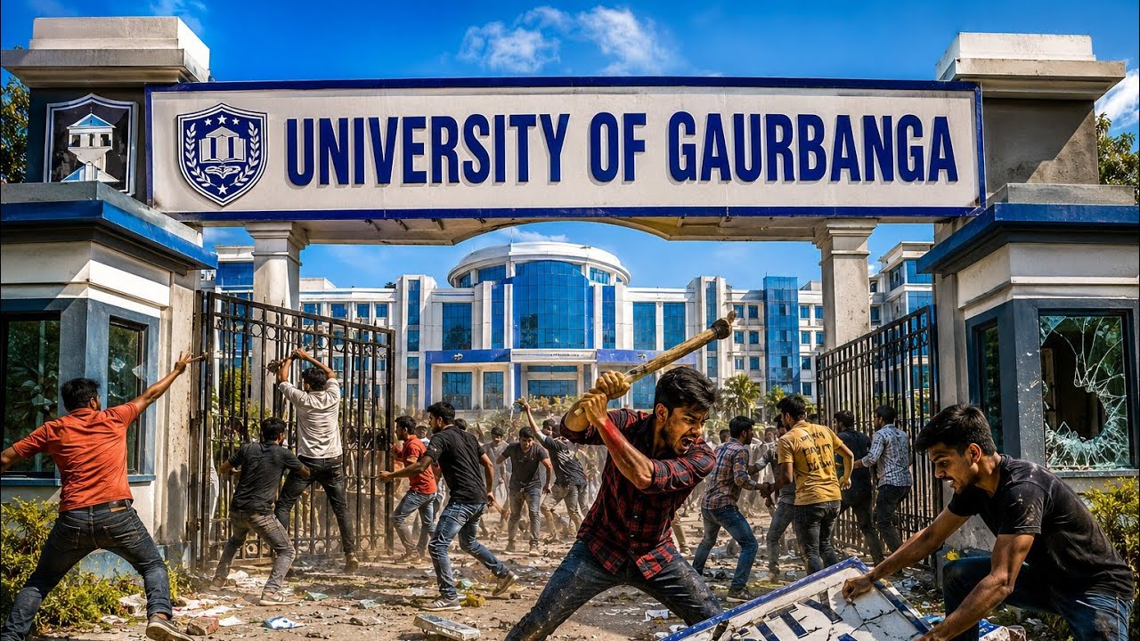 😱গৌড়বঙ্গ ইউনিভার্সিটিতে ভয়াবহর তাণ্ডব! GOURBANGA UNIVERSITY v/s STUDENT'S FIGHT💥