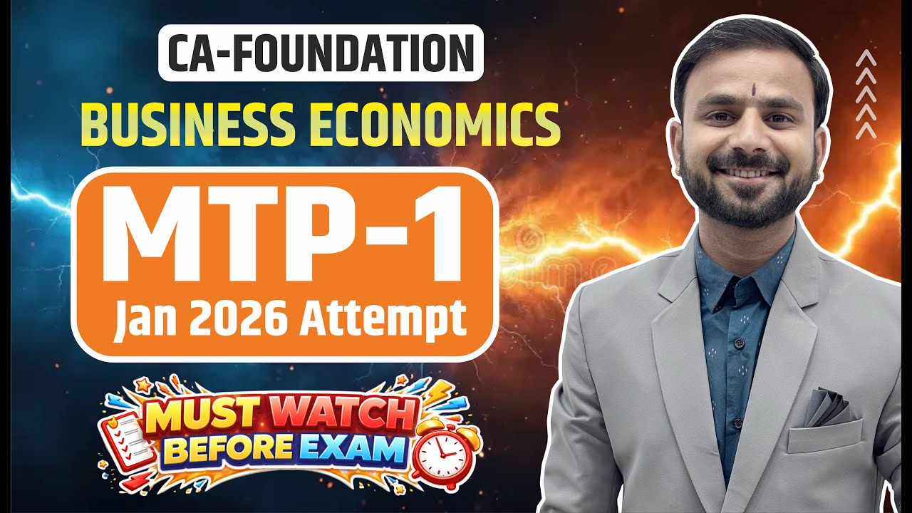 CA Foundation Economics MTP 1 | Jan 2026 | Must watch before exam | #economics #foundation #mocktest
