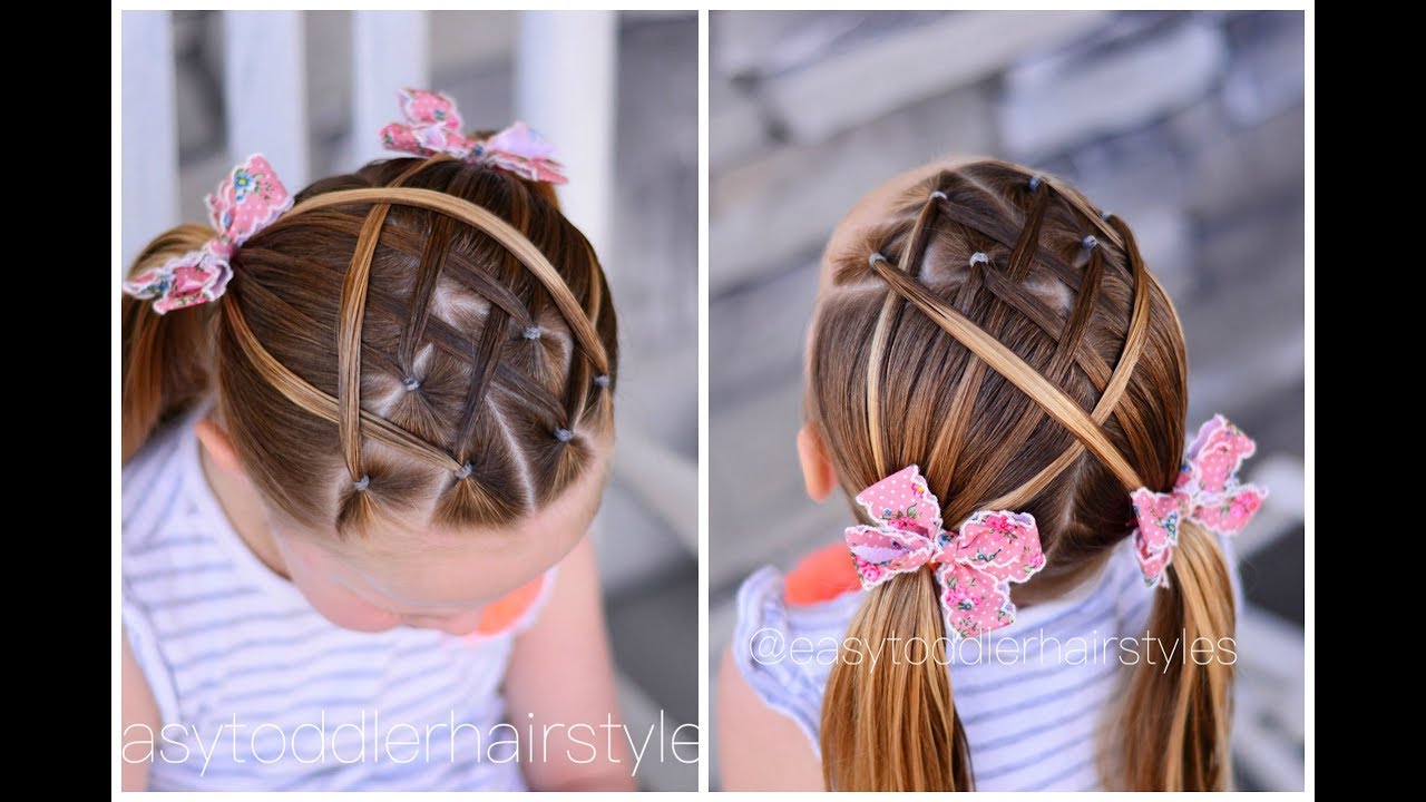 Kids Hair Tutorial: Crossed Elastic Pigtails