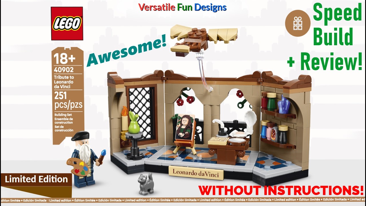 🎨🪽 LEGO Limited Edition Tribute to Leonardo Da Vinci 40902 GWP Build & Review WITHOUT INSTRUCTIONS!