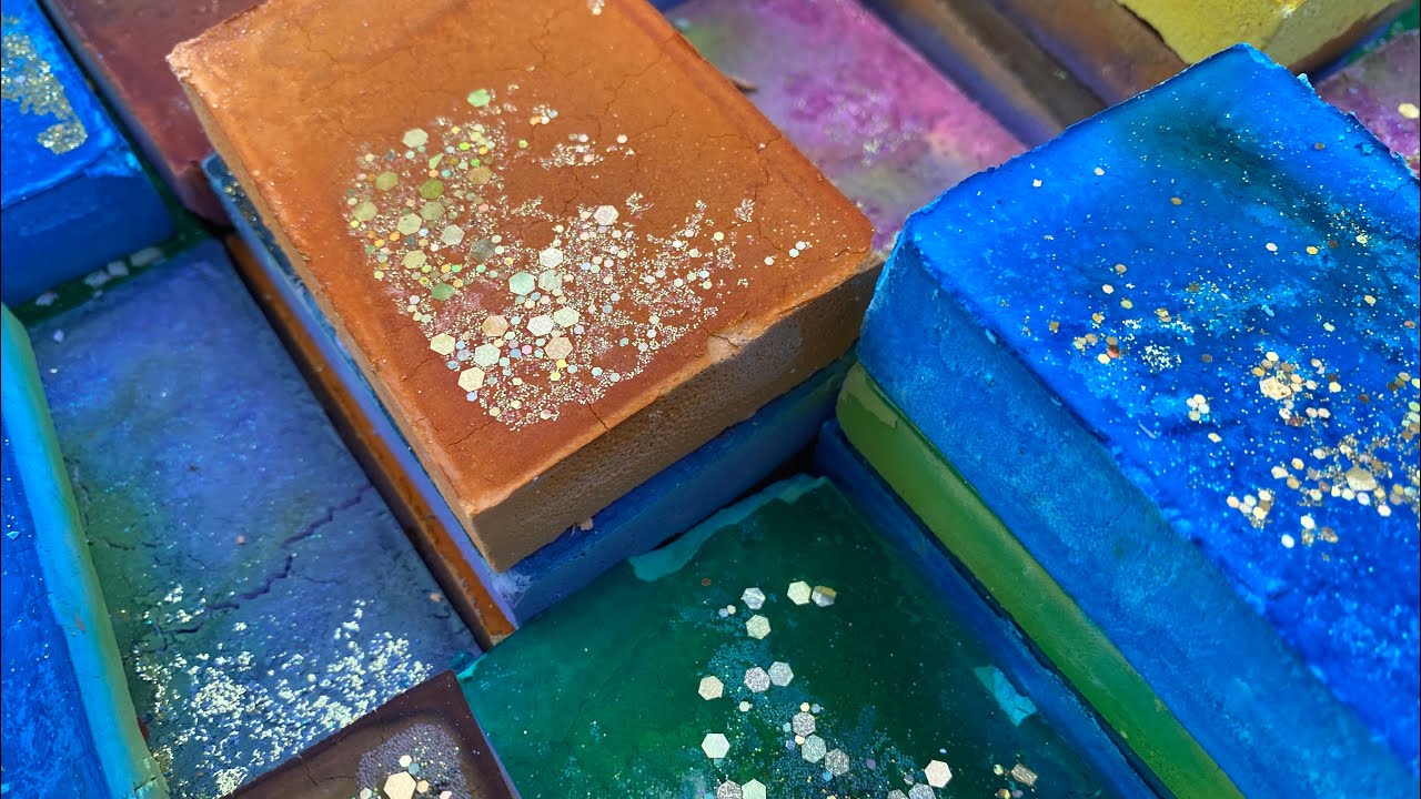 ASMR 36 Rainbow Bars Cornstarch Crunchies | Collab with @AMSR FAMILIA