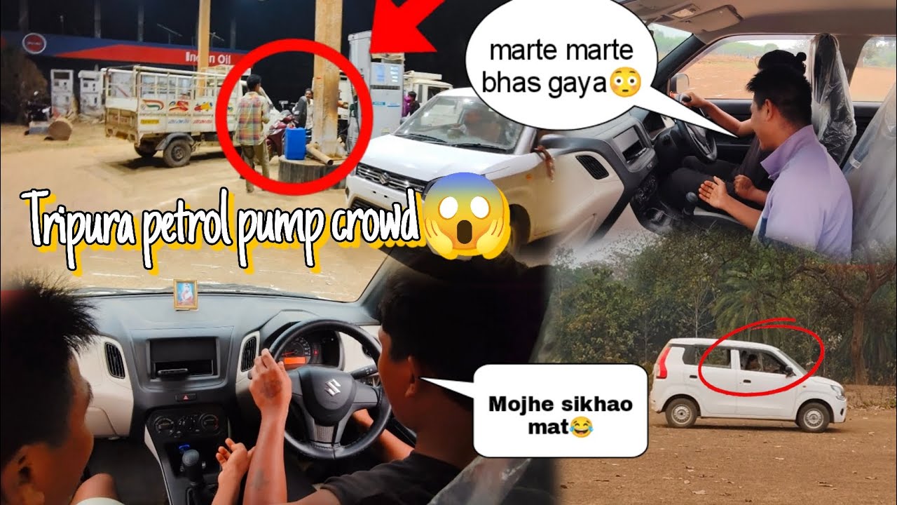 CAR DRIVE TRENDING 🚘 // MARTE MARTE BHAS GYA 😂 // PETROL PUMP CROWD 😱