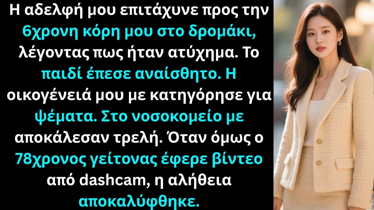 Η αδελφή μου επιτάχυνε το αυτοκίνητό της προς την 6χρονη κόρη μου που έπαιζε.........