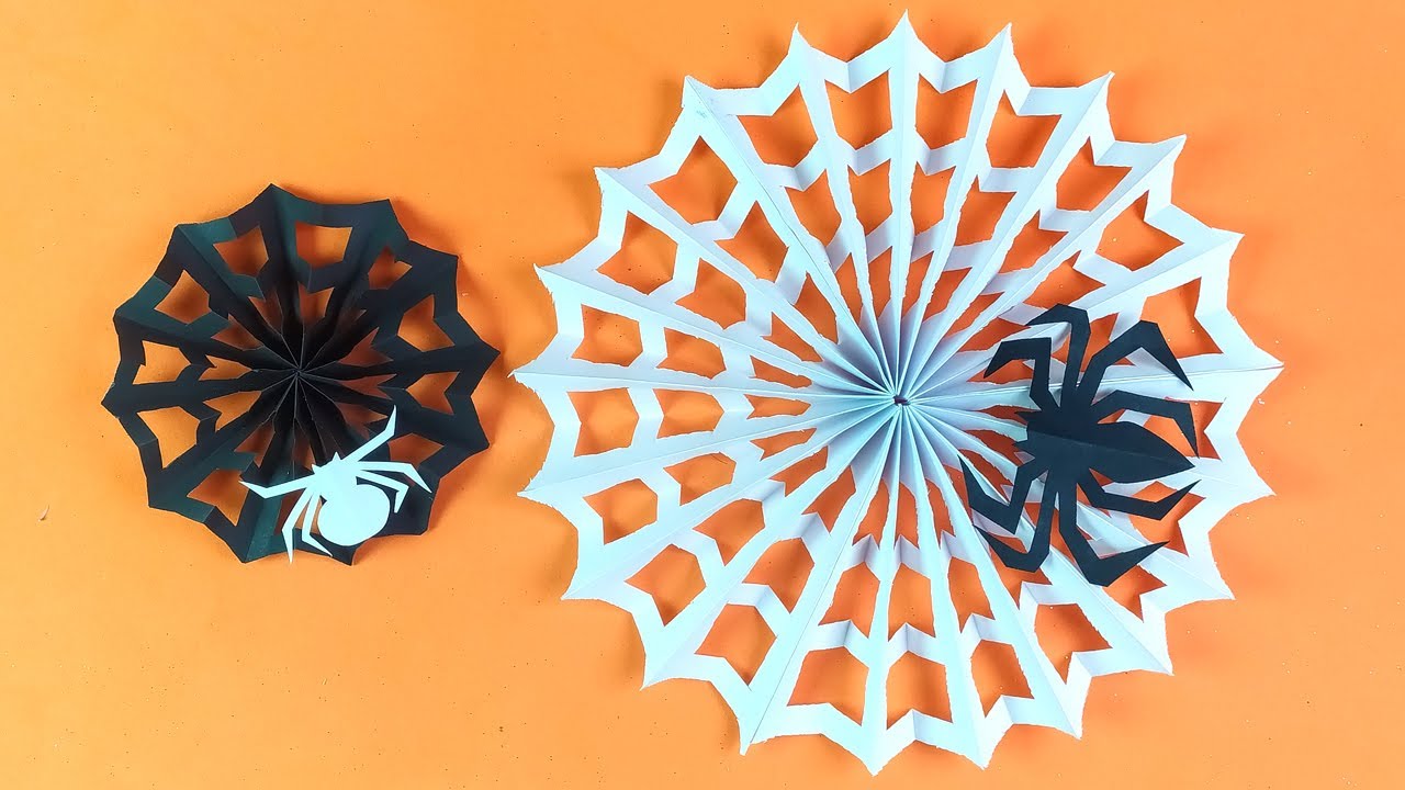 TELARAÑAS 3D DE PAPEL - CÓMO HACER TELARAÑAS PARA HALLOWEN / Paper spiderweb